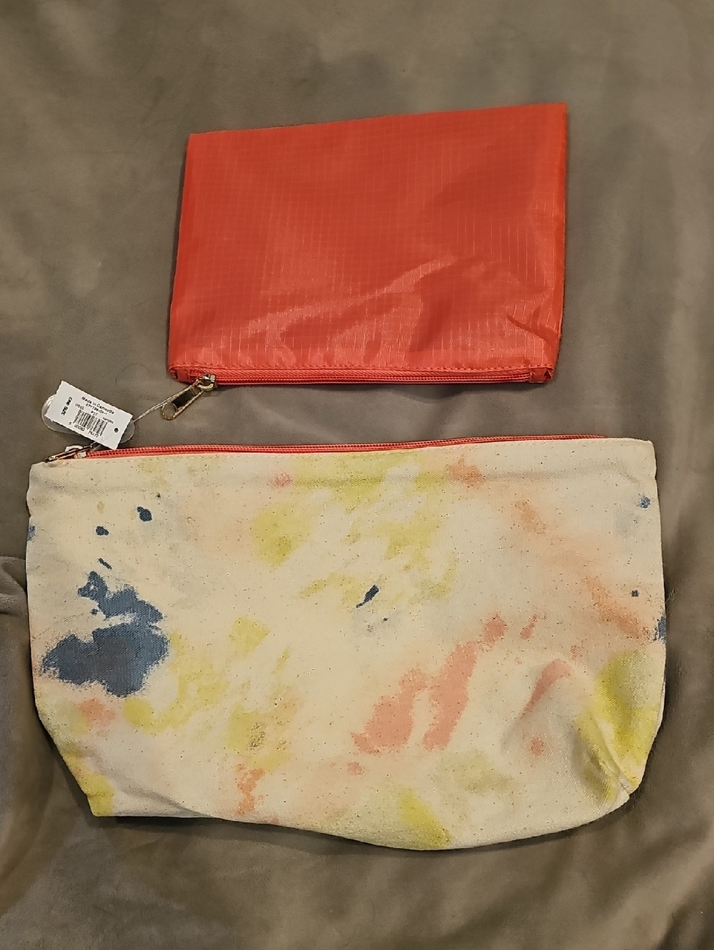 NWT Two Zippered Pouches Old Navy Paint Splatter Pink